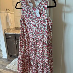 J. Crew Watermelon Print Casual Dress - Red and Green